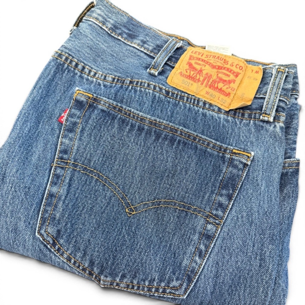 Levis 501XX Original Fit Jeans Mens 40x32 (40x30) Blue Button Fly Straight Leg